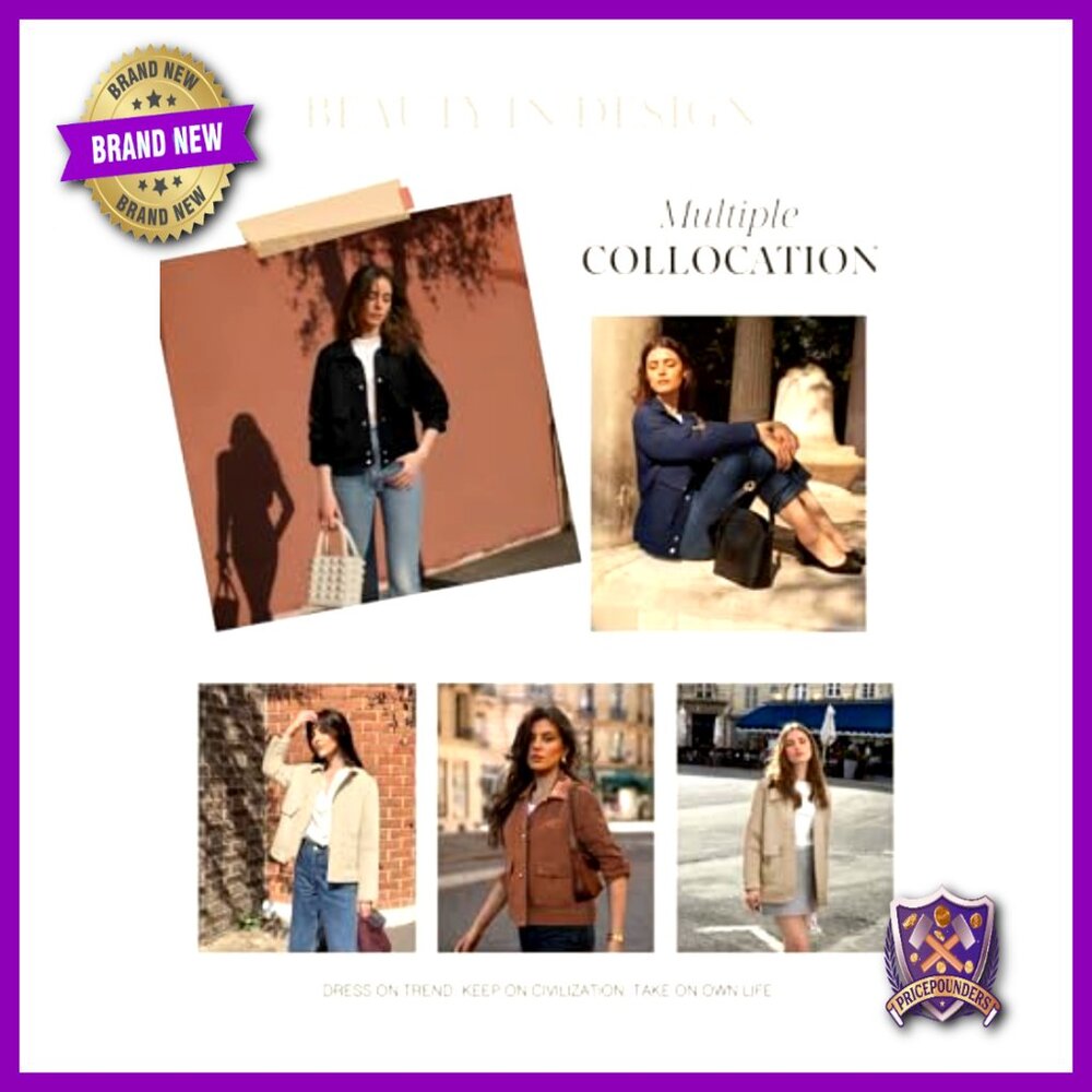 Jacquard Button Down Shacket Jacket Casual Long S… - image 5